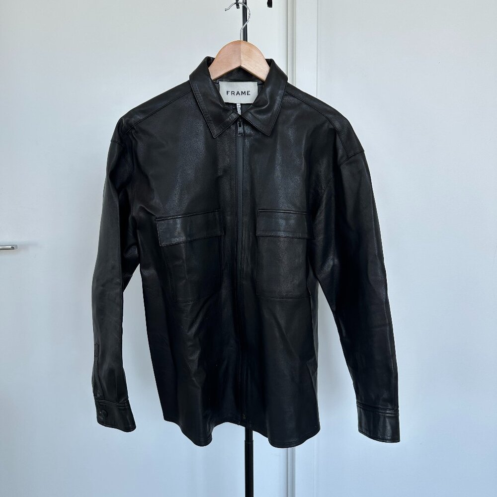 FRAME leather zip up shacket (shirt jacket) - men's Small